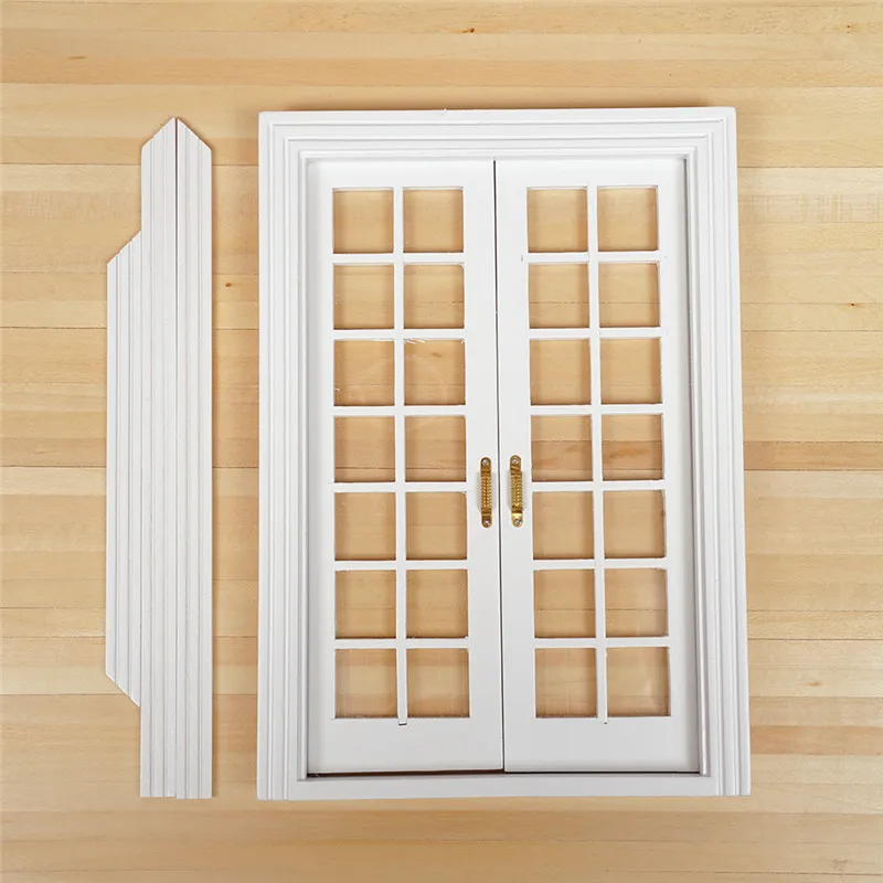 

White Color Dollhouse Miniature 1:12 Window Wood Dolls Window Miniature DIY Hollow House Furniture Dropship Dollhouse Out T6R0