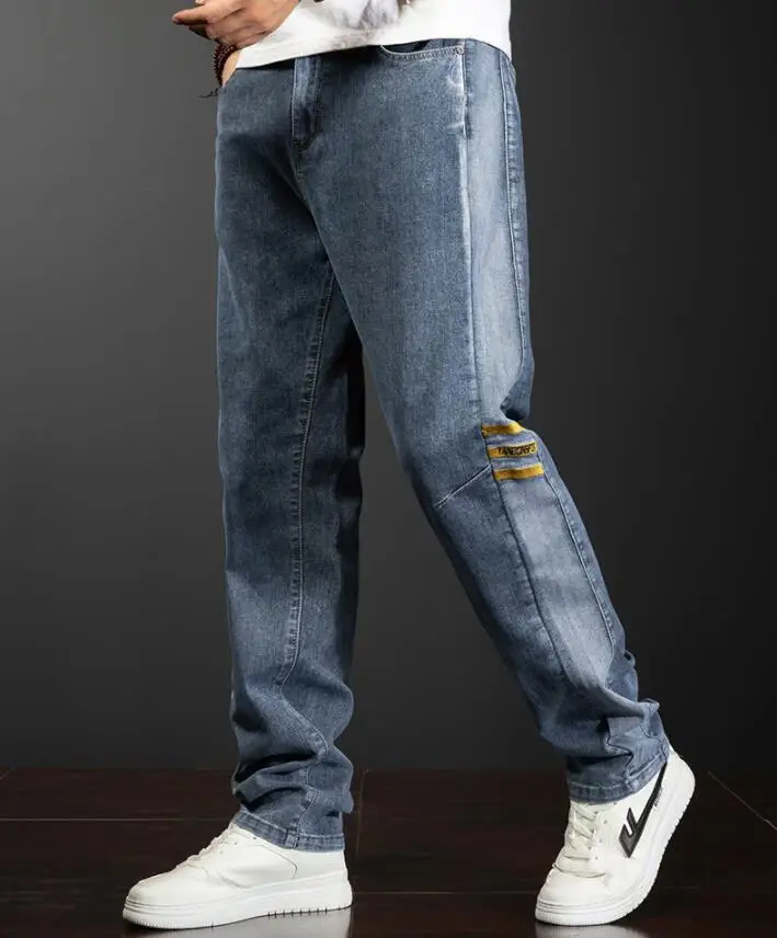 Ice Silk Thin Jeans Men Straight Slim Fit Harlan Pants Business Casual Stretch Straight Work Classic Style Jeans Size 28-44