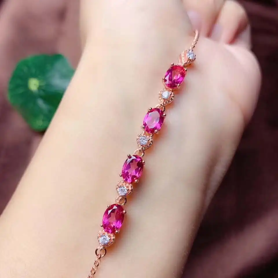 

100% Real And Natural Topaz chain bracelet Free shipping Natural real Topaz 925 sterling silver