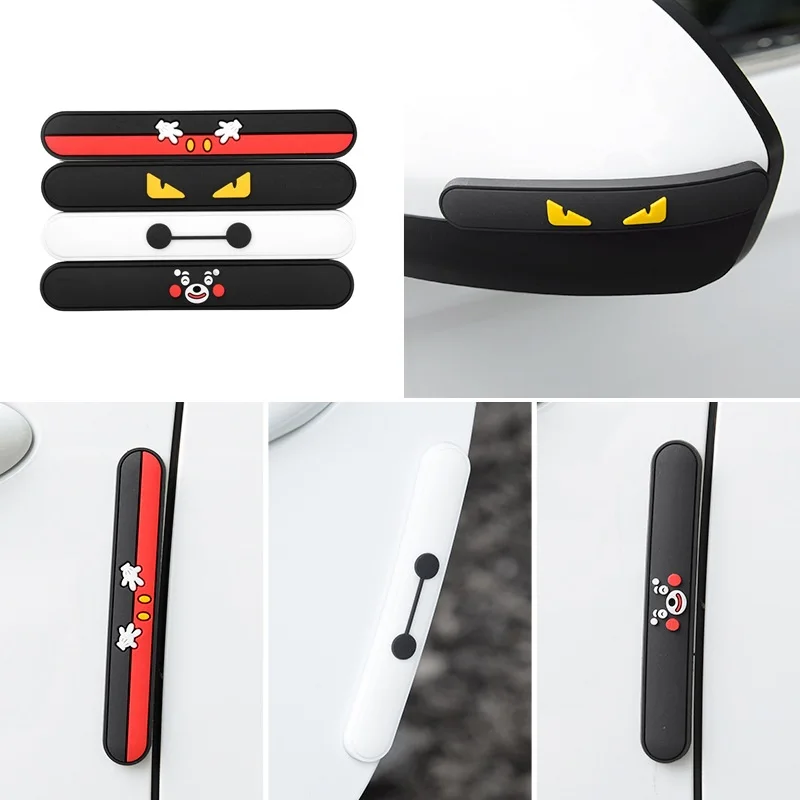 

4pcs Car Door Scratch Protector Anti-Collision Stickers Cartoon Car Door Bump Protector PVC Sticker Car Auto Accessories For Car