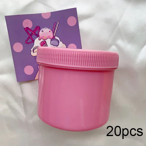 250ml Pink 20pcs Happy monkey 10/20 штук Slime Контейнеры Коробки 150/250 мл Пластик хранения коробка из полипропилена для пушистое облако Clear Slime глина - Цвет: 250ml Pink 20pcs