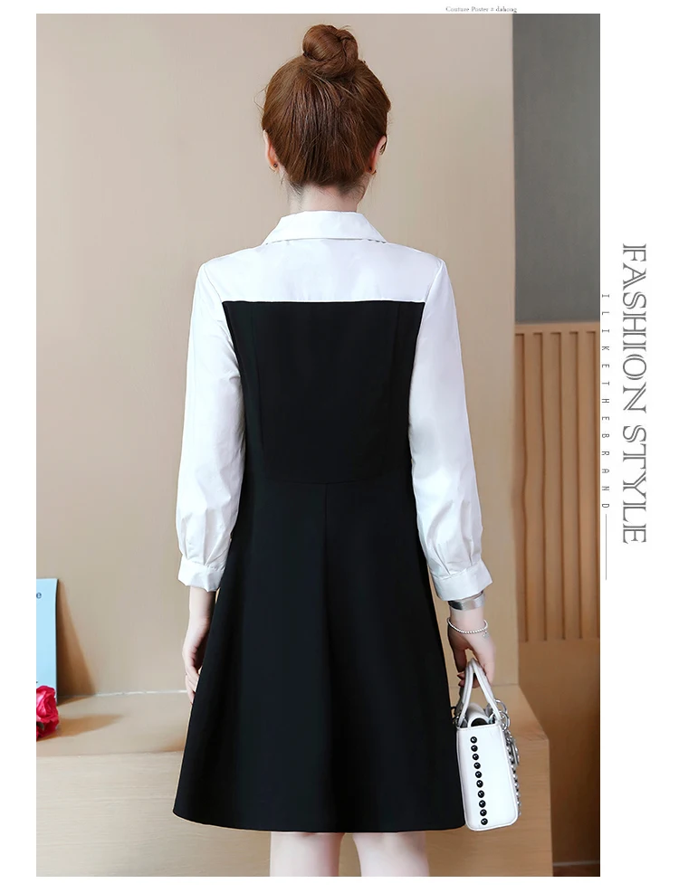 Женская блузка с длинным рукавом черная белая|Женские платья| |