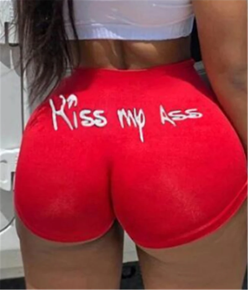 

New Sexy Women Summer Hot Shorts Humor Letter Printed Ladies Sleep Wear Tempting Bandage Shorts