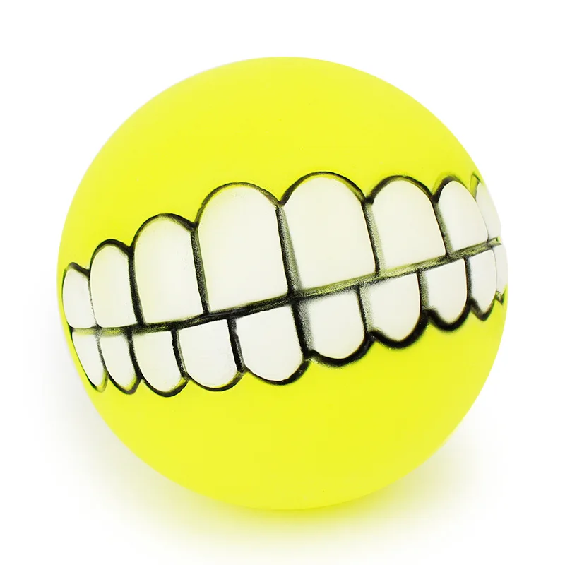 Pet Puppy Dog Funny Ball Teeth Silicone Toy Chew Sound Dogs cat Play Toys Soft Rubber Squeaker Squeaky toy trainning | Дом и сад