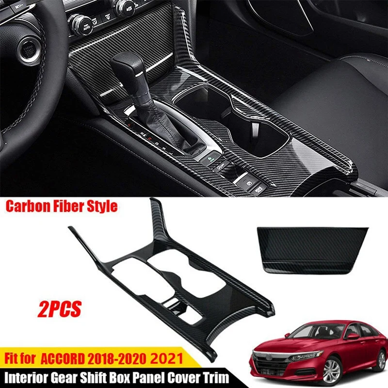 

AU05 -ABS Carbon Fiber Gear Interior Gear Shift Box Water Cup Holder Panel Cover Trim Fit for Honda Accord 10Th Gen 2018+