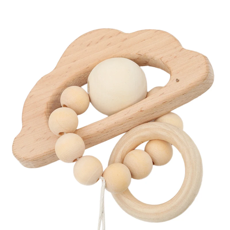 

New Arrival Baby Nursing Cartoon Animal Wooden Teether Chew Beads Teething Wood Rattles Toys Teether Montessori
