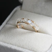 handmade natural moonstone rings gold jewelry knuckle mujer bague femme minimalism anelli ring for women
