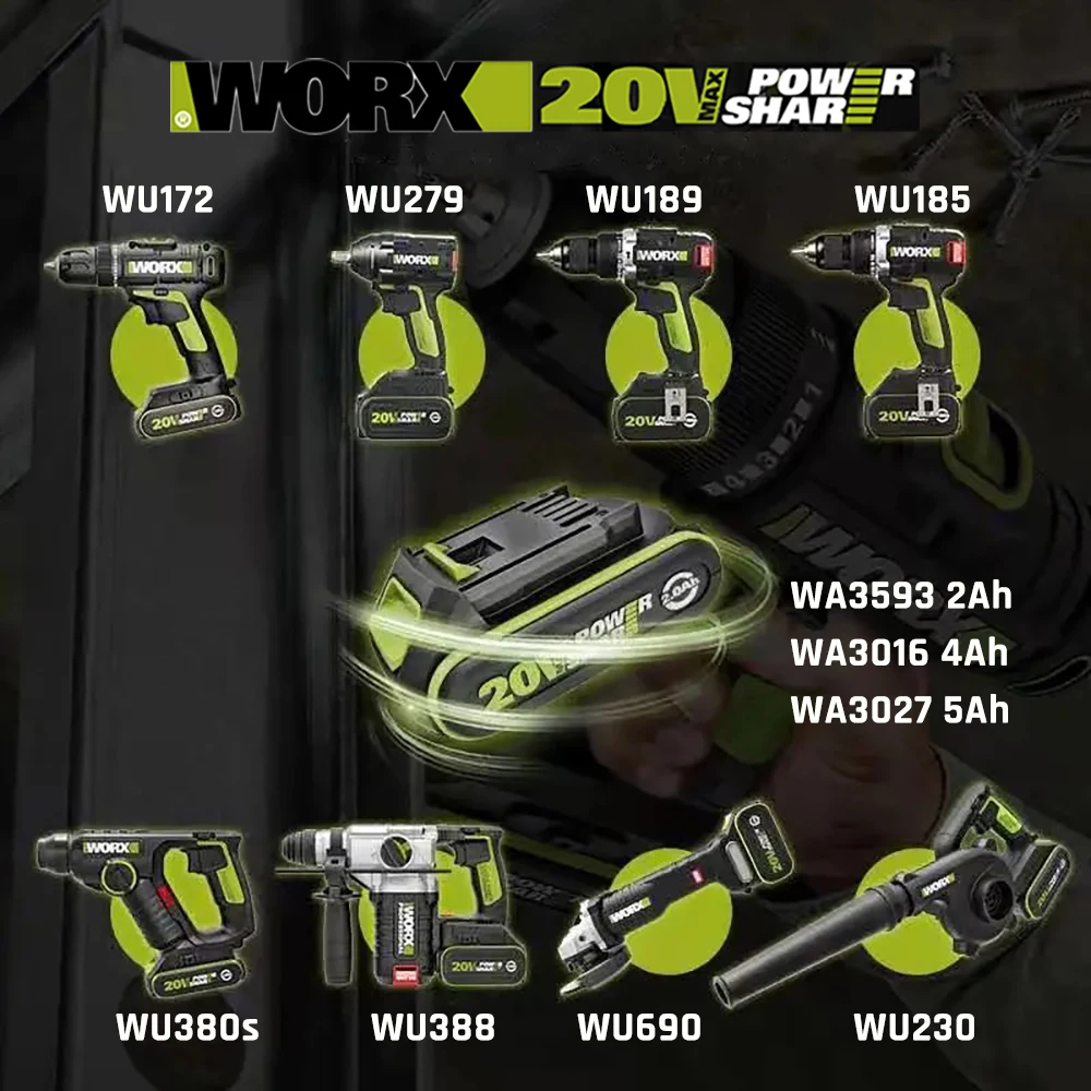 WORX WU279 беспроводной ударный ключ электрические инструменты бесщеточный