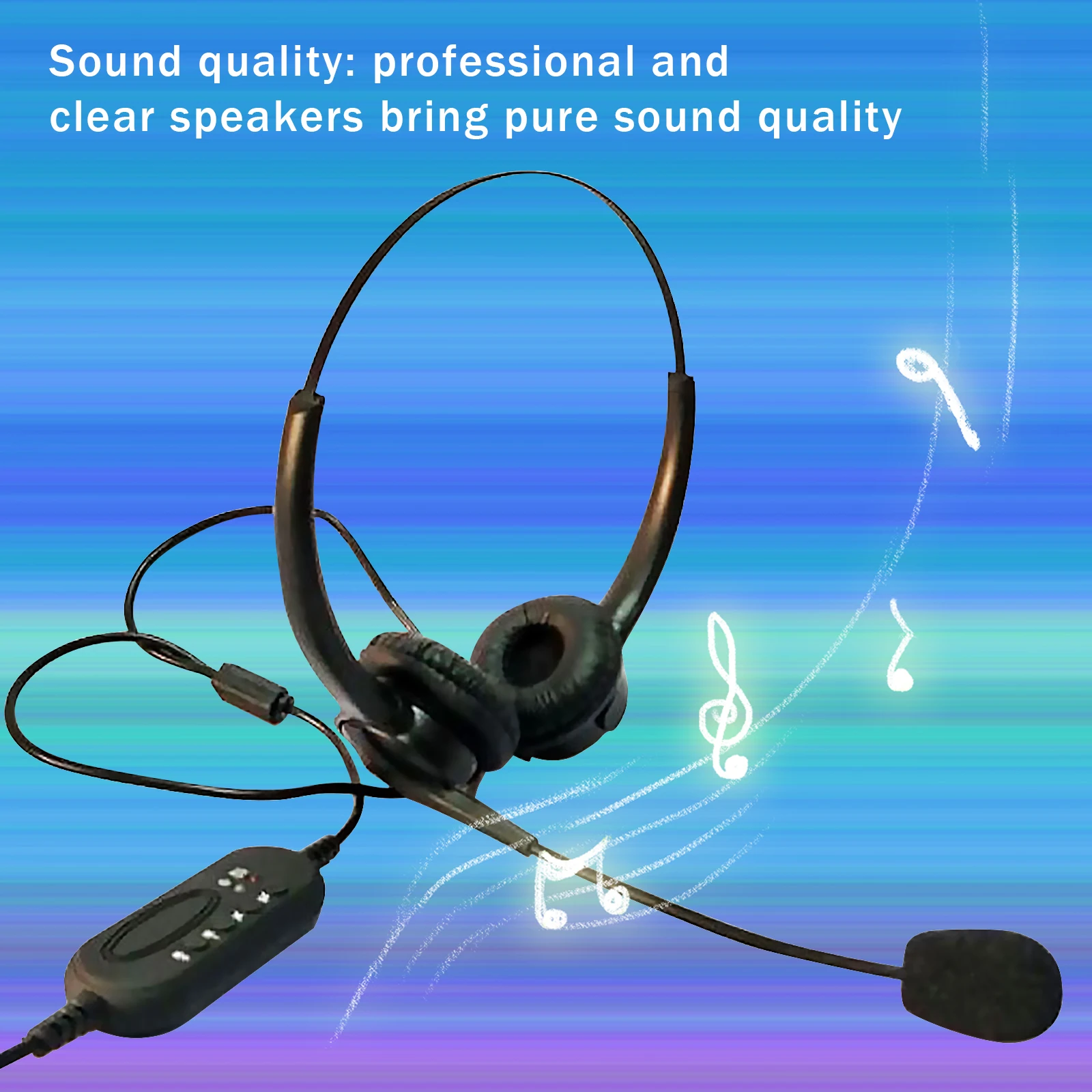 

Mic Business Headset Wired Headphones USB Wired Computer Headset Noise Cancelling Line Volume Control Professional