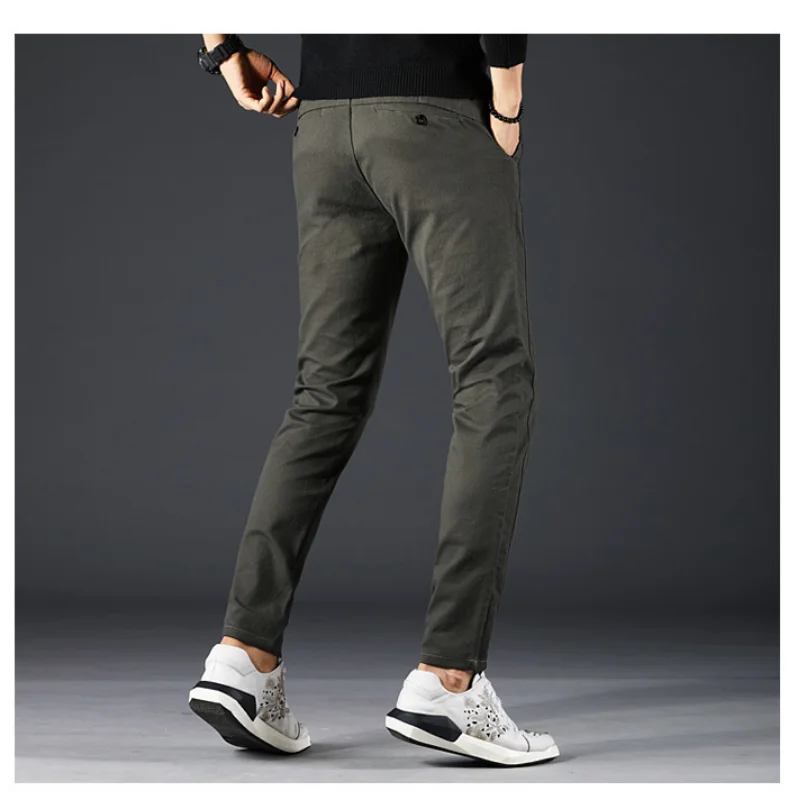 

2021 New Casual Pants Spring Summer Autumn Men Cotton Slim Fit Thin Chinos Fashion Trousers Male Brand Clothing Streetwear Pants
