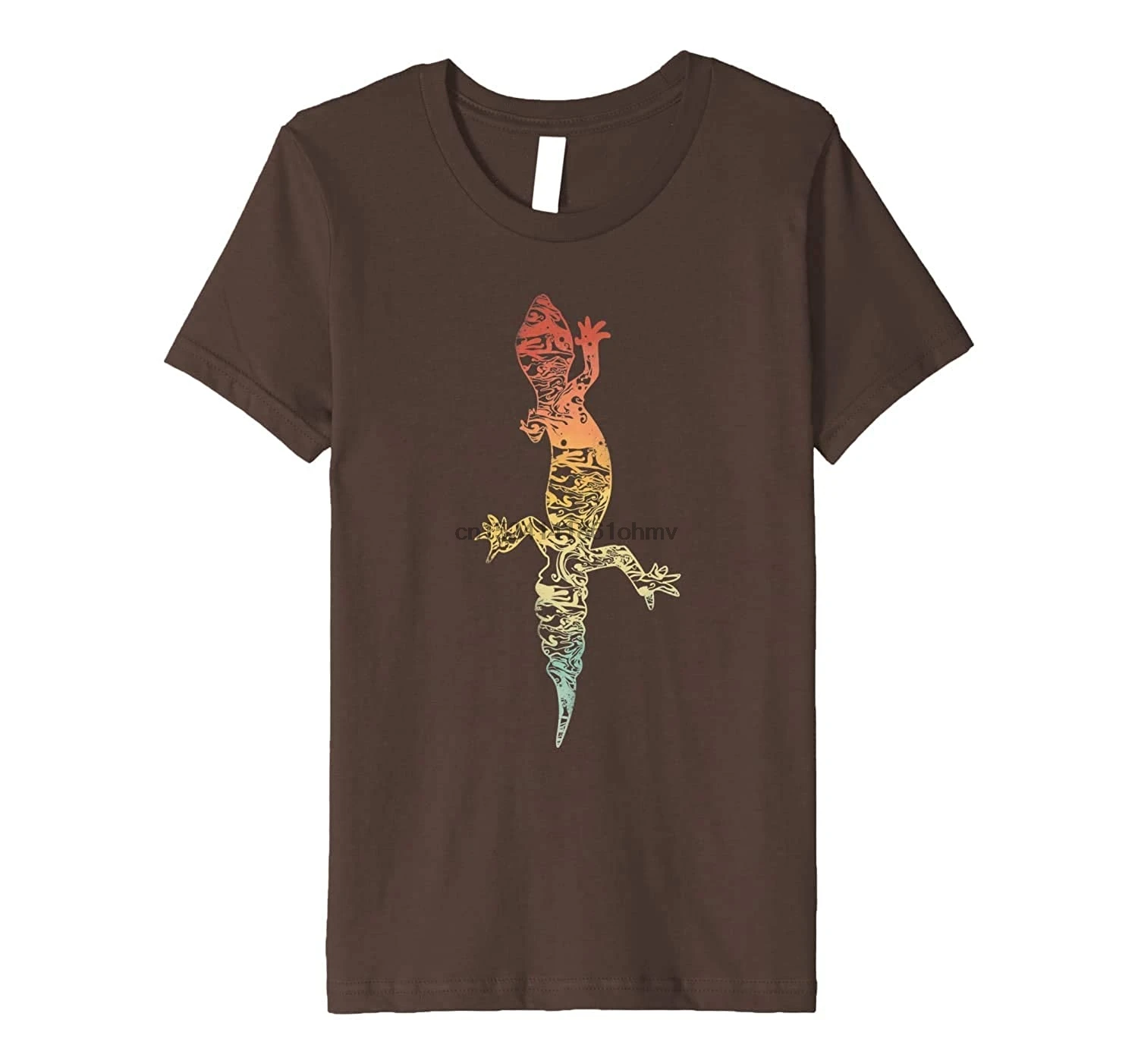 Футболка в ретро стиле d Леопард Gecko винтажная вихревая искусство Премиум