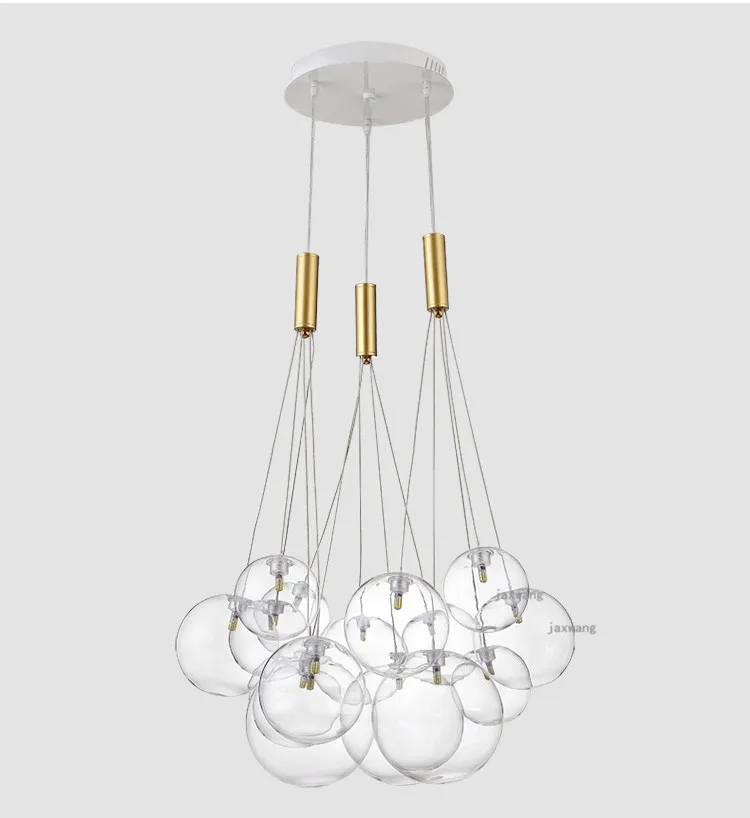 Скандинавская люстра Стекло шар пузырь ресторан люстра Спальня Ins творческих Гостиная подвесной светильник светодиодный осветительные приборы