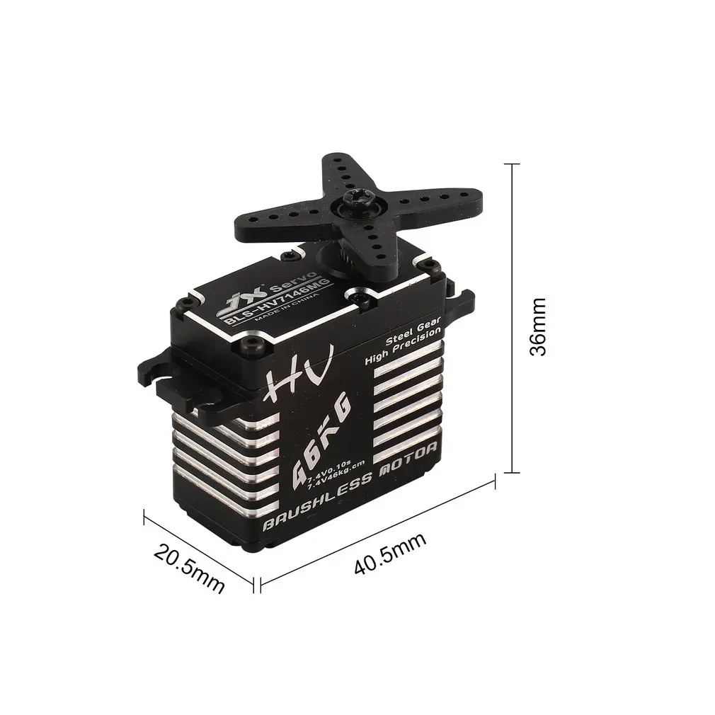 BLS-HV7146MG 46KG HV High Precision Steel Gear Full CNC Aluminium Shell Structure Digital Brushless Standard Servo RC Toy Parts | Игрушки и