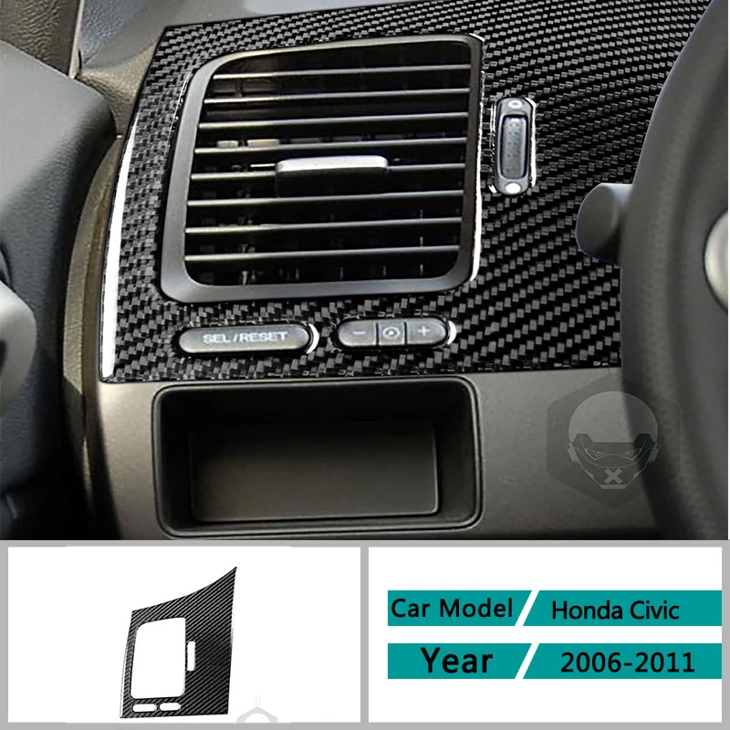 

Carbon Fiber Car Accessories Interior Vent Outlet Panel Panel Decoration Protectiv Cover Trim Stickers For Honda Civic 2006-2011