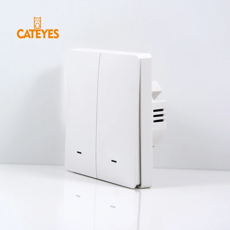 

Cateyes EU 2 Gangs Wall Switch Smart ZigBee 3.0 tuya gate way Zero Line Fire Wire Light Remote Control Wireless Key Wall Switch