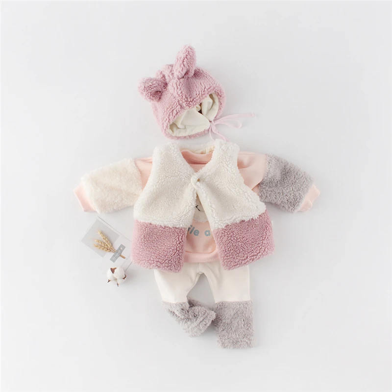 Зимний кашемировый жилет для маленьких девочек из ягненка флисовый Детская