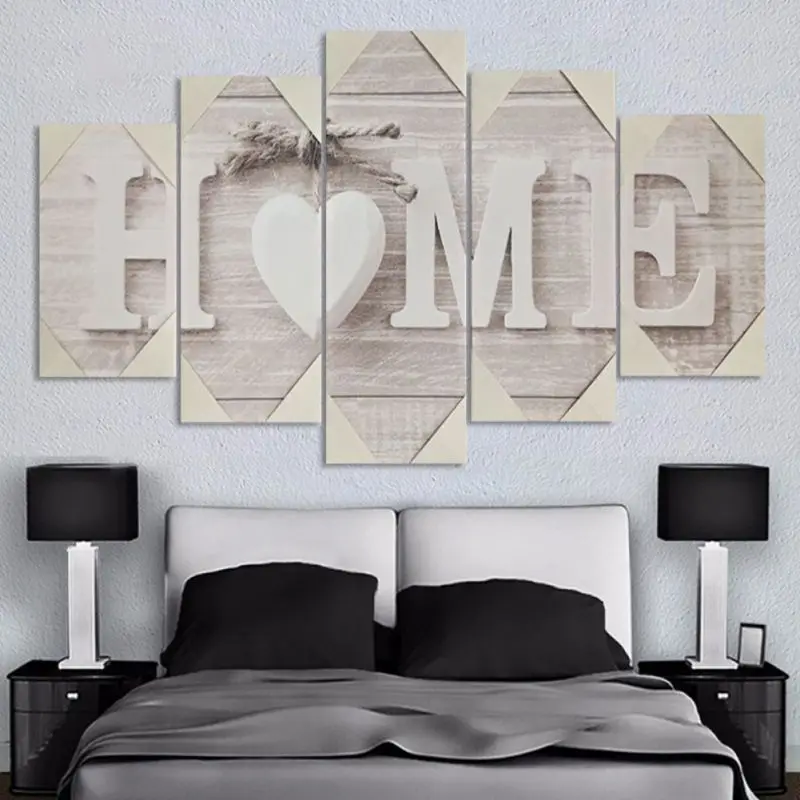 

5 Pcs Of Family Decorative Painting With Wooden Frame Fashion Decorative Painting T