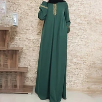 2021 new womens fashion muslim dress vintage islamic loose clothing elegant dubai turkish long sleeve party dresses