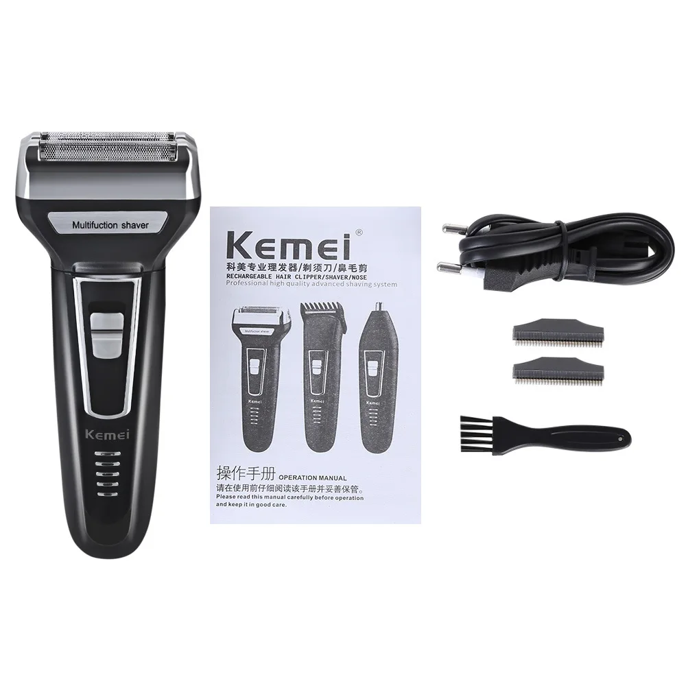 

Kemei Electric Shaver Floating Beard Blade for Men Facial Body Cleaning Brush Shaving Machine Rechargeable Electric Razor F30