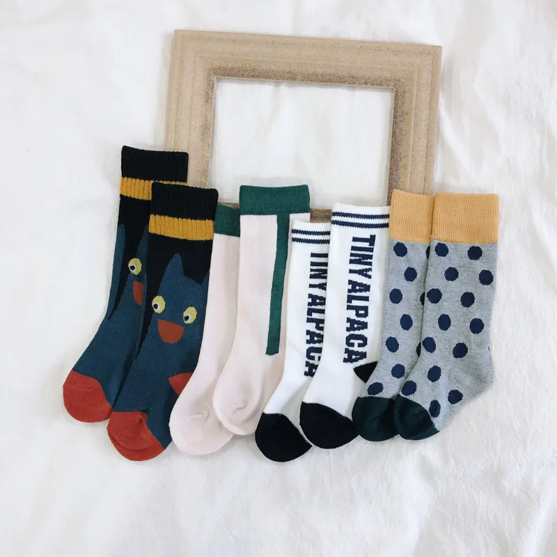 2019 г. модные детские хлопковые носки в горошек с рисунком волка и Риты | Мать