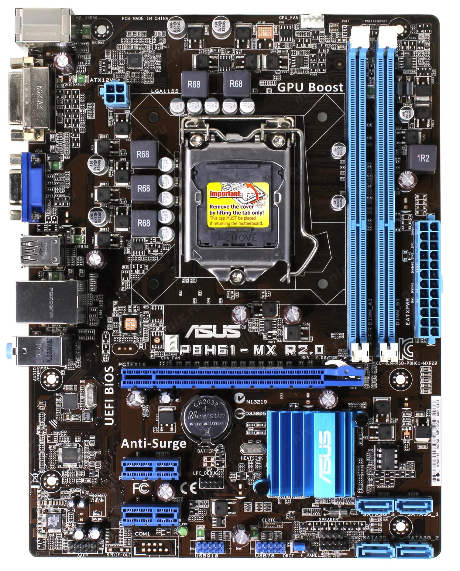 

Оригинальная материнская плата ASUS P8H61-MX R2.0 ASUS H61 LGA 1155 uATX DDR3 16 ГБ DVI VGA P8H61-MX / R2.0/USB3, б/у, для настольных ПК