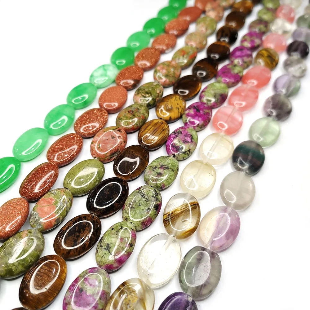 

Oval Natural Stone Beads 13x18mm Semi-precious Stones Loose Beads for DIY Jewelry Handmade Fashion Necklace Jewelry Accessories