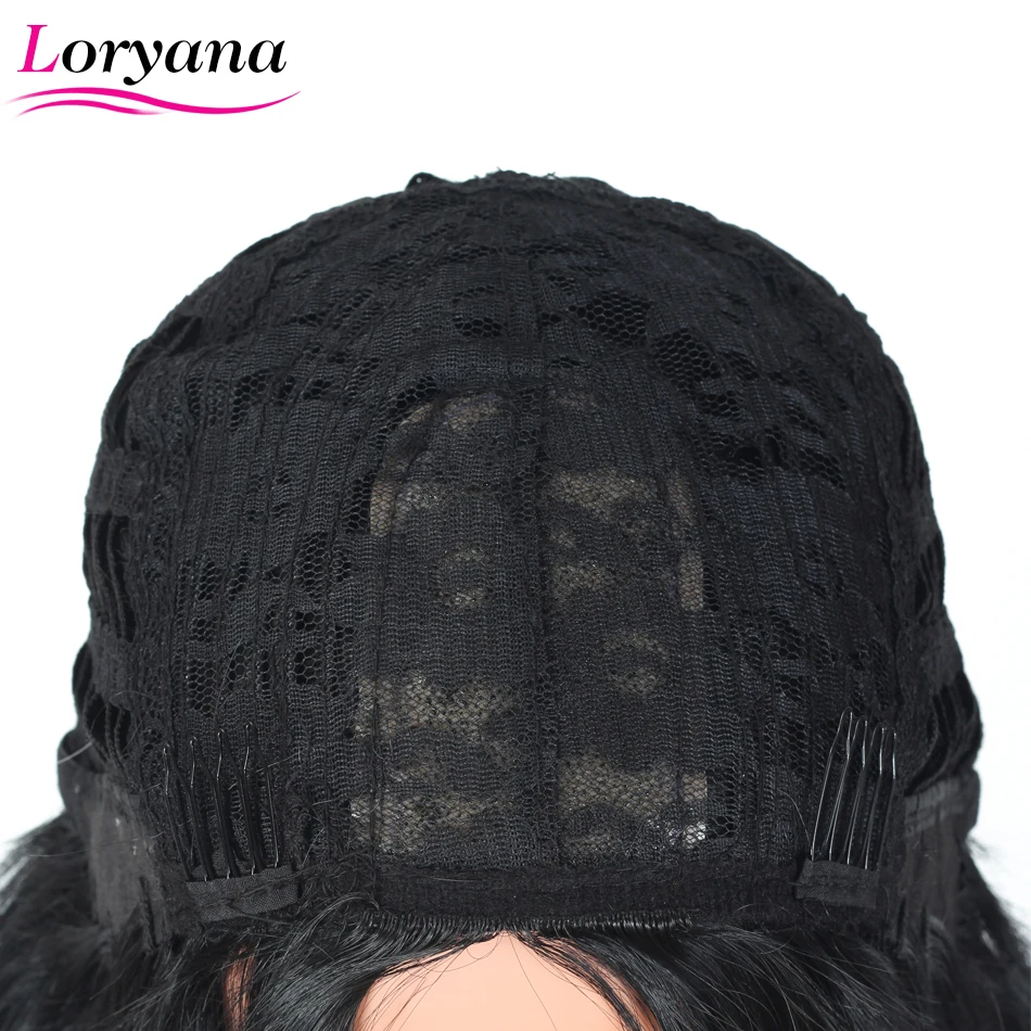 

Body Wave wigs Loryana Hair Long 1B Colors Womens Wigs with Bangs Heat Resistant Synthetic Body Wave Wigs for Women