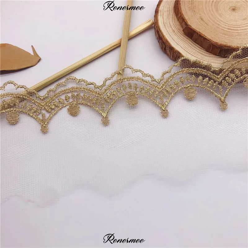 20 ярдов кружево из золотых нитей сетка вышивка одежда аксессуары изысканный