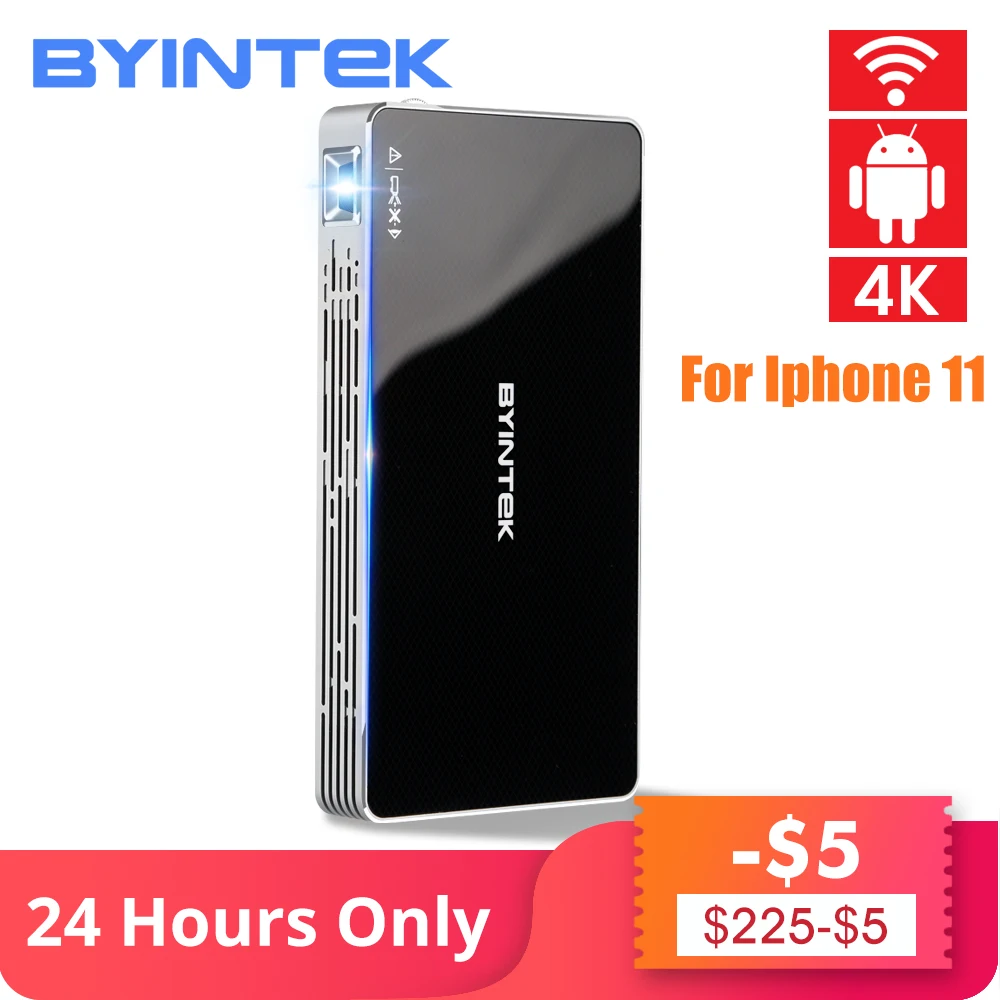 BYINTEK P10 Mini DLP Умный домашний кинотеатр портативный Android Wifi мини HD светодиодный