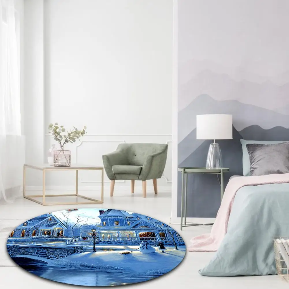 

Printed Christmas Funny Personality Carpet Floor Mat Round Entrance Coffee Table Living Room Office Door Mat