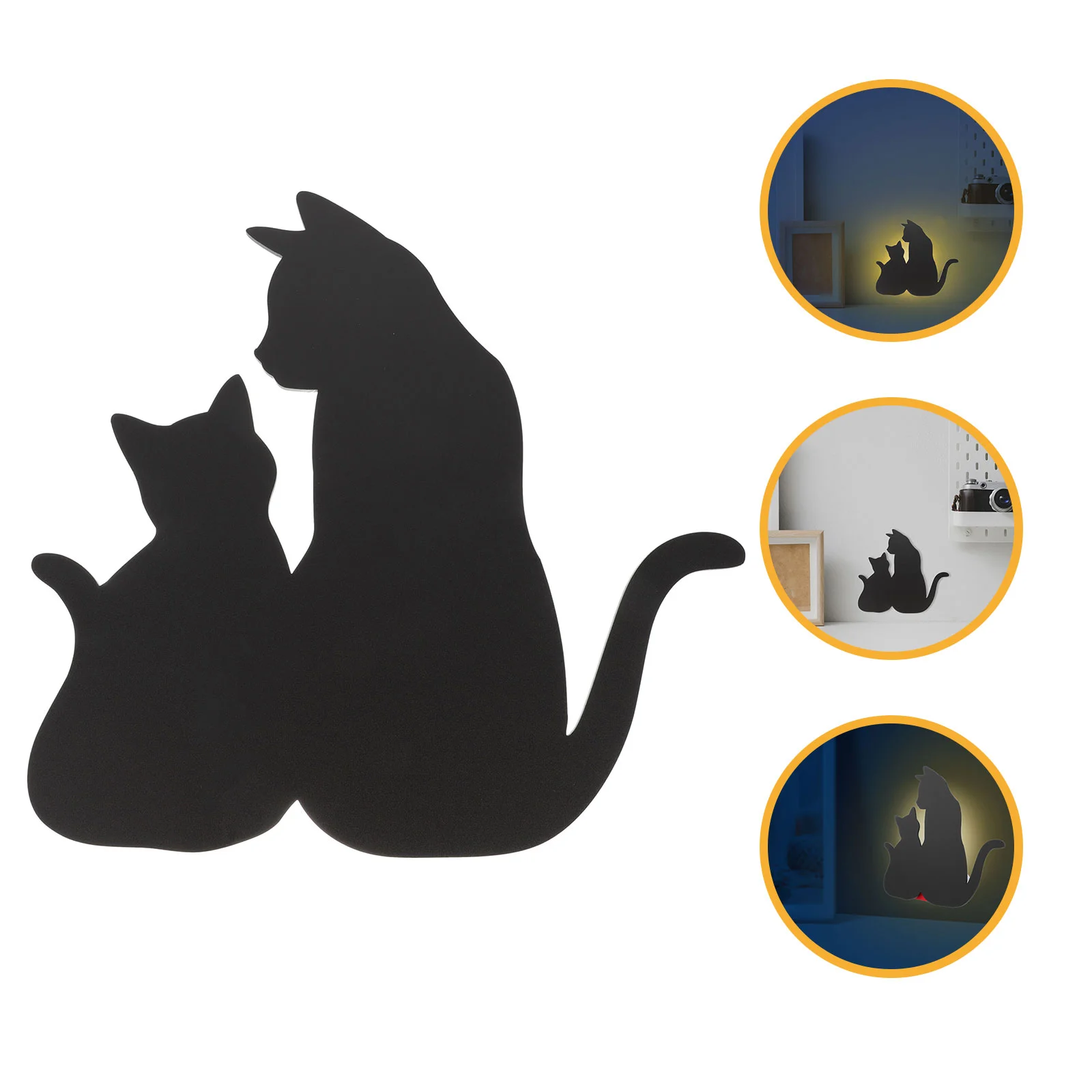 

1 шт. ночсветильник в форме кошки с голосовой активацией, милая силуэтная лампа в форме кошки, Настенный декор
