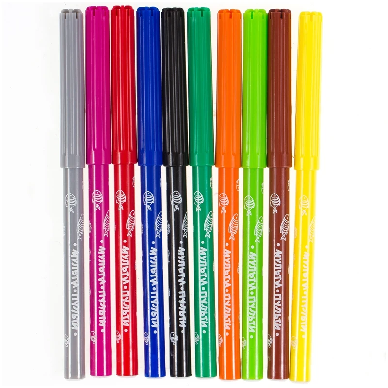 Фломастеры Мульти-Пульти &quotЕнот на рыбалке&quot 10 цветов блистер | Канцтовары для