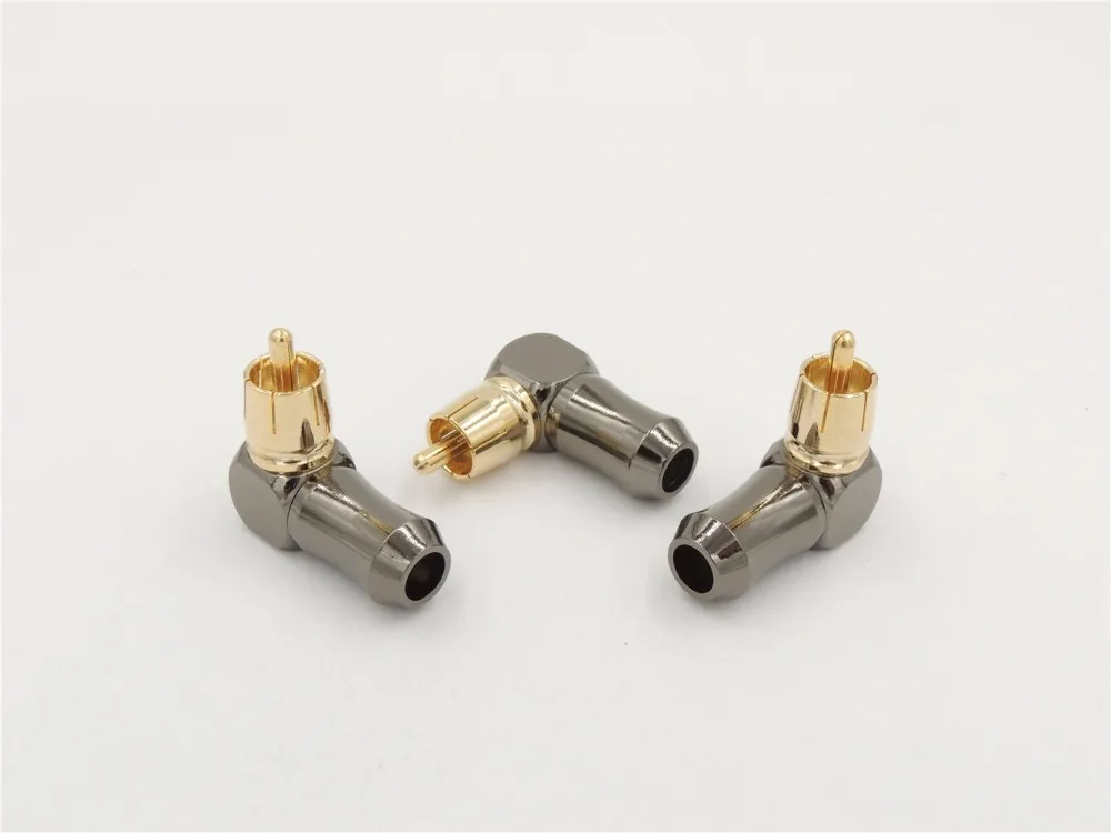

brass Audio Connector RCA Right Angle RCA plug Audio Video connector soldering
