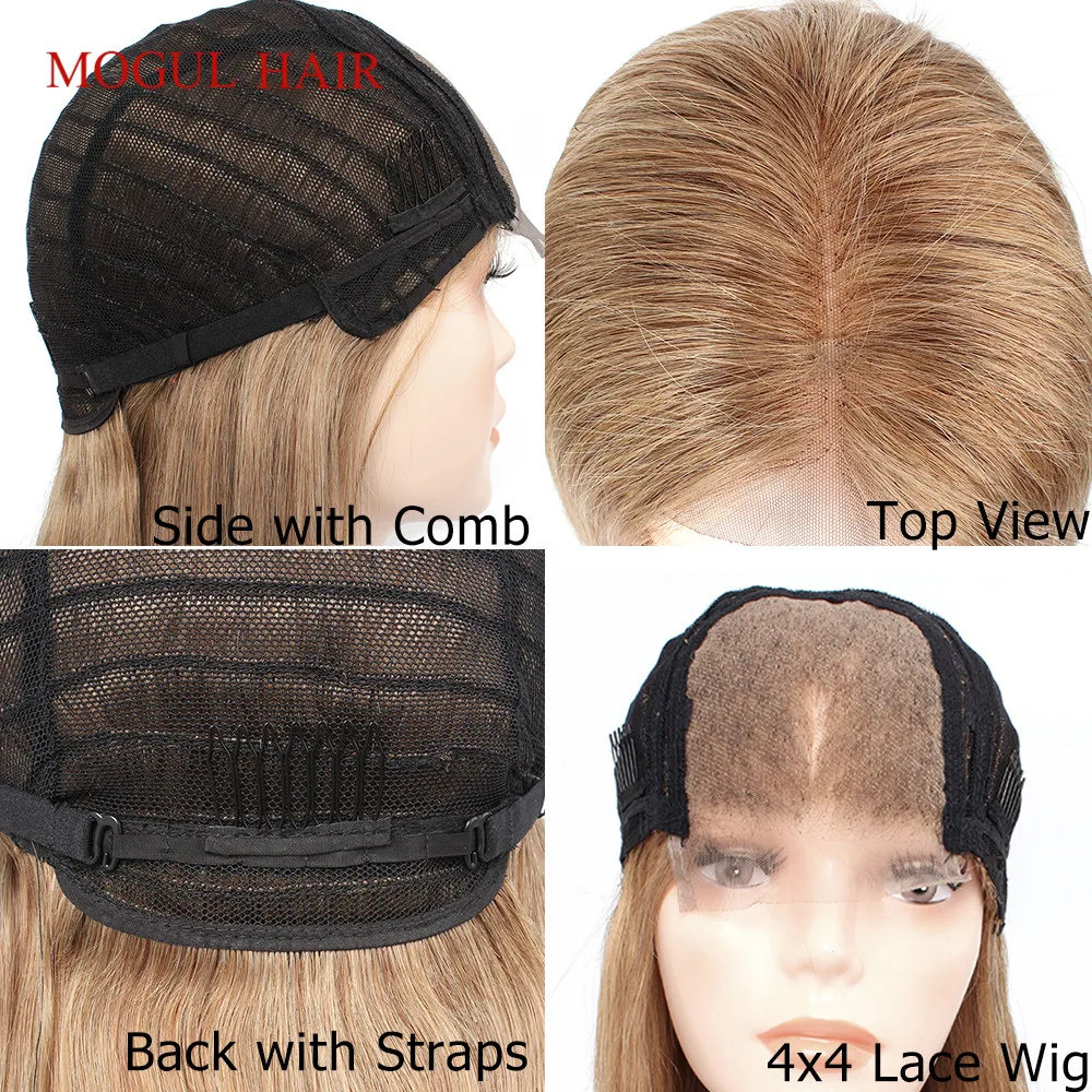 Mogul волосы 4x4 кружевной парик качество Remy человеческие #8 пепепельный блонд прямой