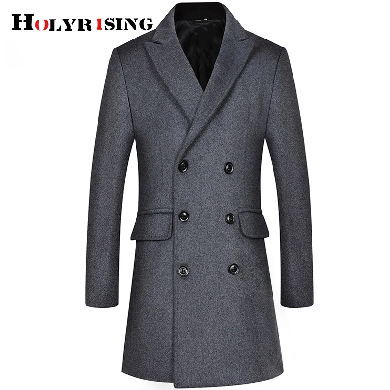 Holyrising мужское шерстяное пальто двубортная мужская куртка M-3XL модная верхняя