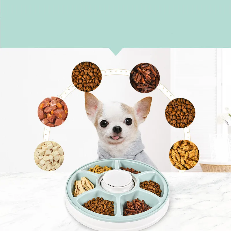 

Dog Food Dispenser Automatic Pet Feeder Bowl Voice Record For 6 Healthy Automatic Feeder Small Medium Meals Material Dog