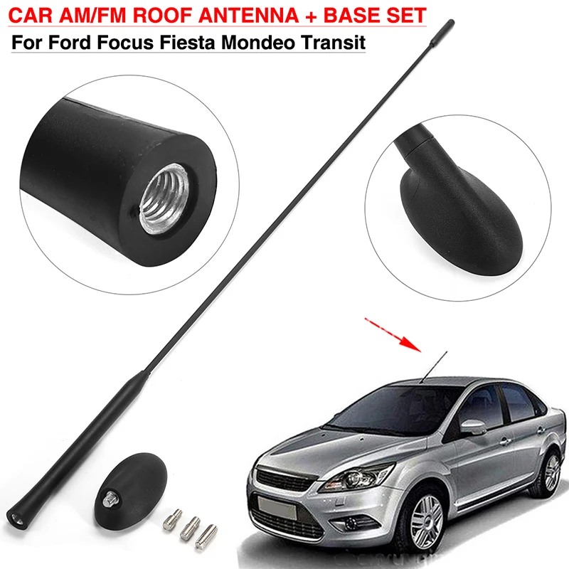 For Ford Focus Fiesta Mondeo Transit 1999-2007 Car AM/FM Roof Antenna with Base Set Car Roof Mast Whip Stereo Radio