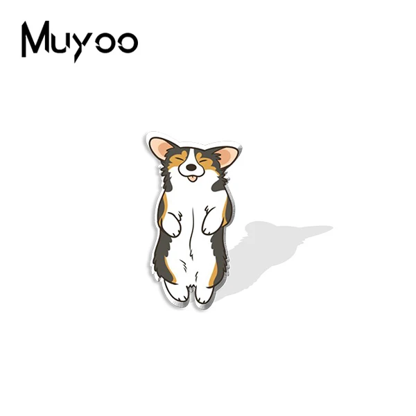 Булавки для одежды из эпоксидной смолы ручной работы с забавным щенком корги