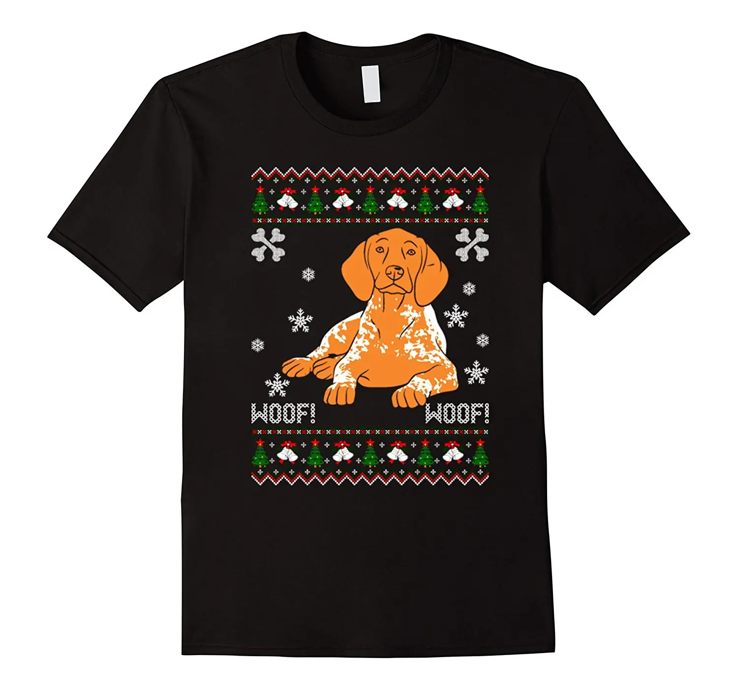 

Merry Christmas-Pointer Ugly Christmas T Shirt Design Style New Fashion Short Sleeve Short Sleeves Cotton T-Shirt Fashion