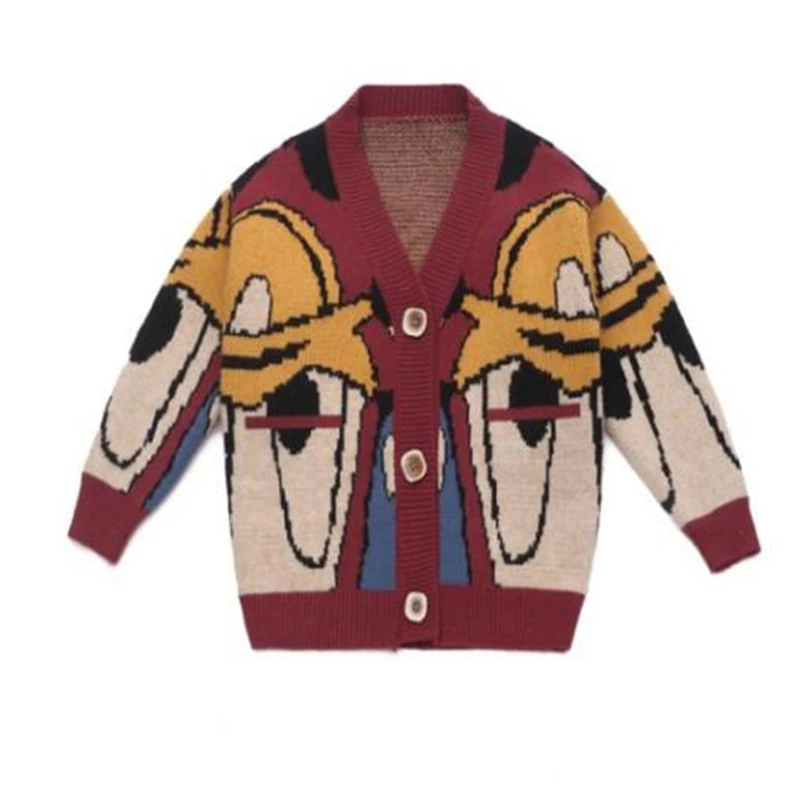 

Disney Cartoon Kids Clothes Donald Duck Baby Knitted Sweater Coat Korean Style Girls Cardigan Tops Outfit Children's Clothing