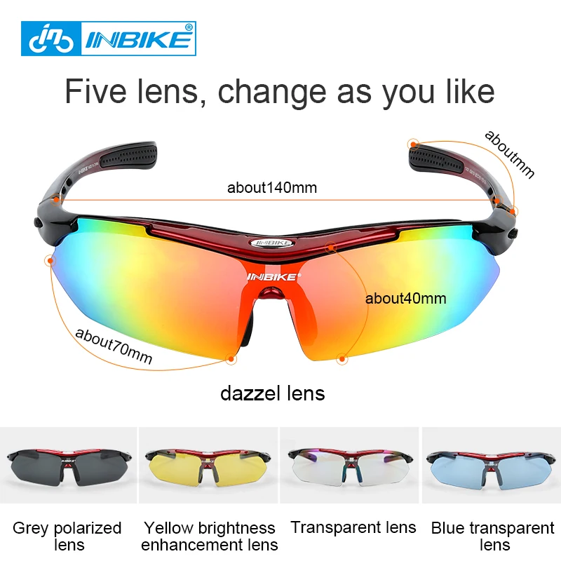INBIKE поляризационные спортивные мужские солнцезащитные очки MTB дорожные
