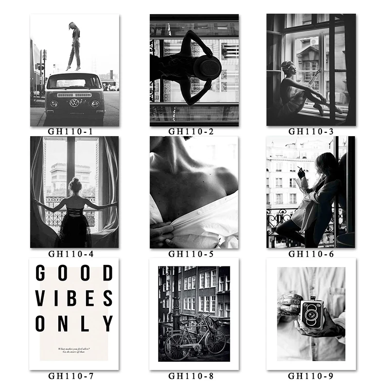 

Modern Fashion Black White Canvas Print Sexy Woman Wall Art Modern Decorative Painting Poster Picture for Living Room Home Decor