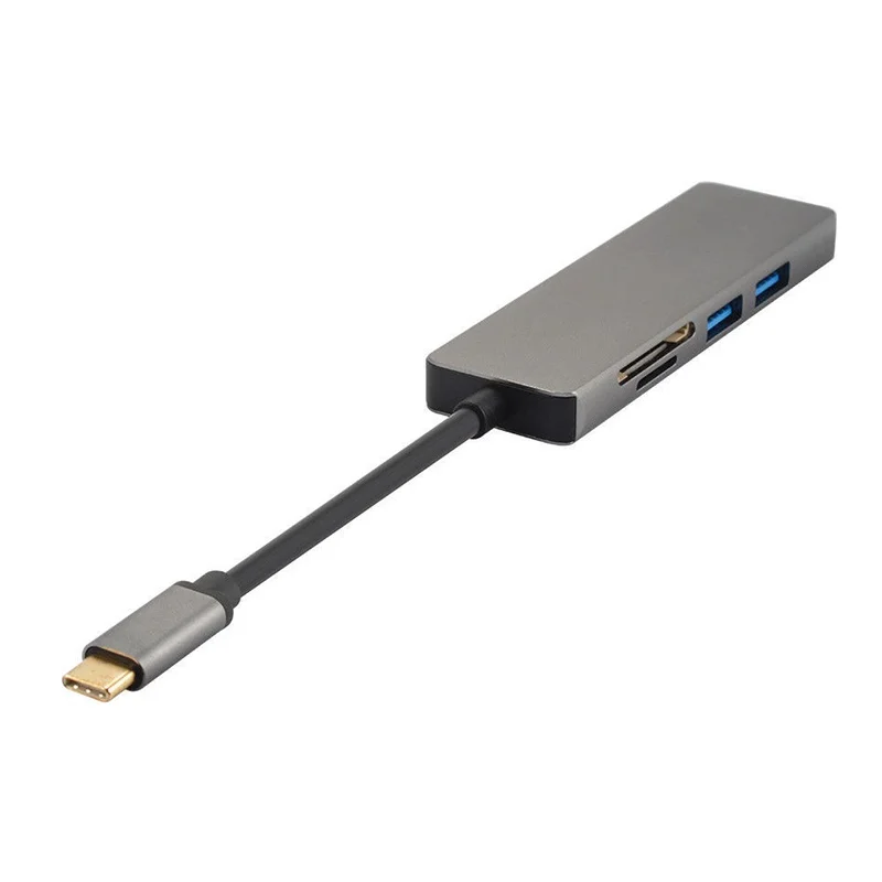 5 в 1 Type-c адаптер USB 3 0 многофункциональный концентратор сплиттер с TF / SD кардридер |