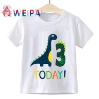 boys dinosaur birthday number cartoon t shirt children happy birthday dino present t shirt boygirl animal funny gift kid tshirt