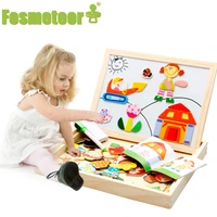 fosmeteor wooden puzzle toys for children wood 3d cartoon animal puzzles intelligence kids early educational toys for children