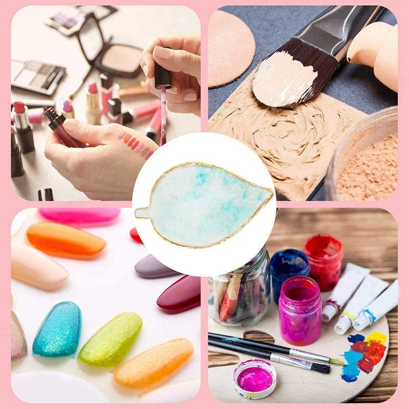 

3Pcs Nail Art Palette Nail Mix Palette Polish Color Mix Board Phnom Penh Resin Nail Clippers Nail Art Display Leaf Shape