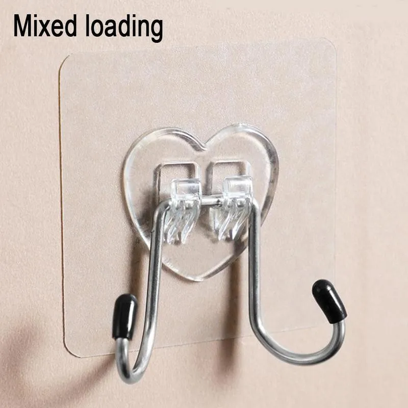 

4pcs Double Hooks Strong Self Adhesive Door Wall Hangers Hooks Suction Heavy Load Rack Cup Sucker For Kitchen Bathroom 7x7cm