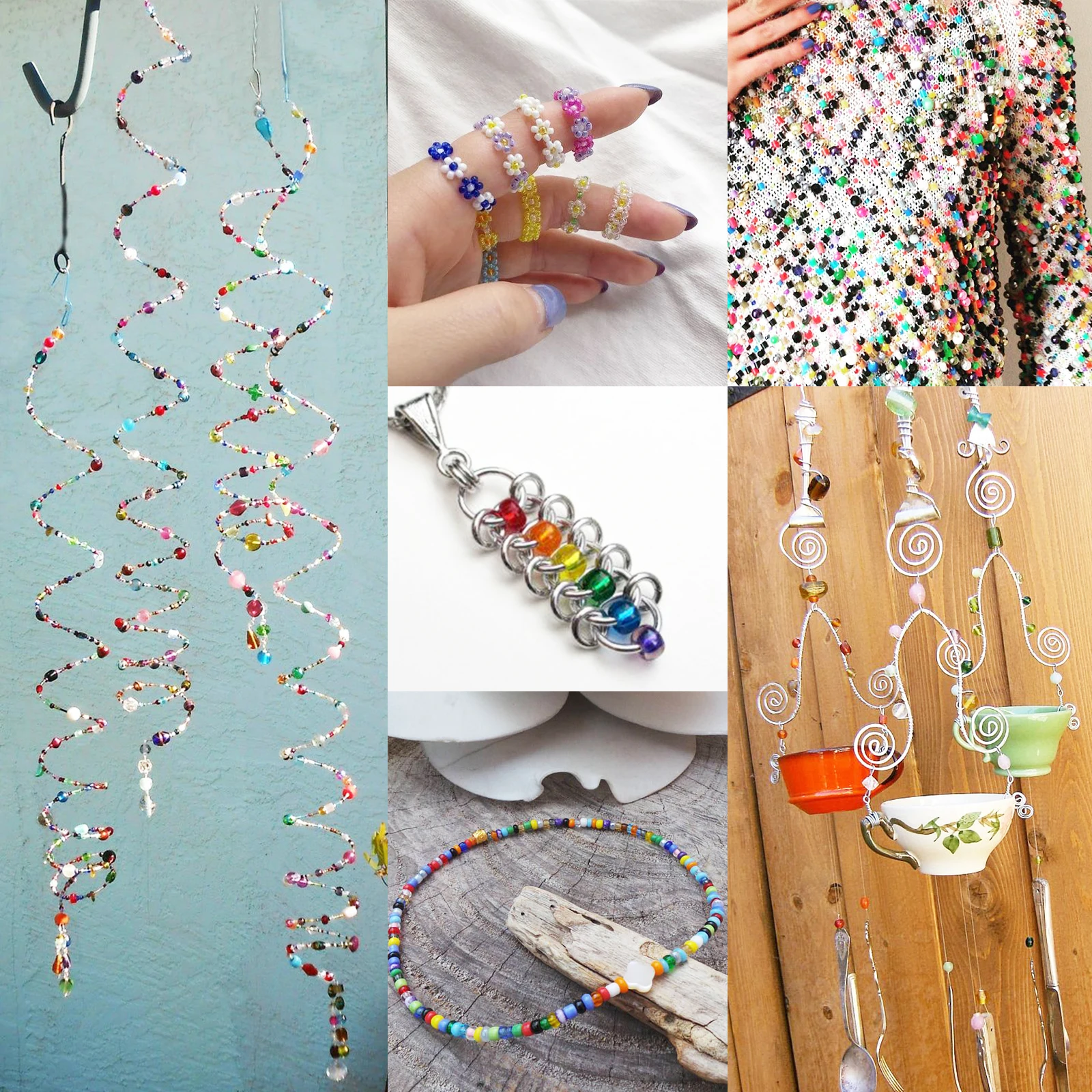 

Glass Seed Beads Started Kit, 2mm 12/0 Small Craft Beads with Elastic String, Perfect for DIY Bracelet Jewelry Making Supplies