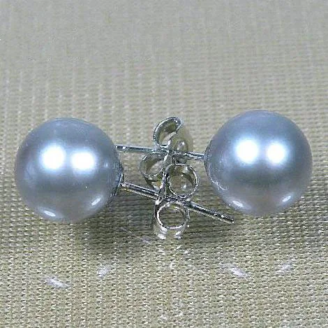 

New Arrival Top Quality Pearl Earrings 9mm Silver Gray Color South Sea Pearl Stud Earring Silver Hook Fine Jewelry Women Gift