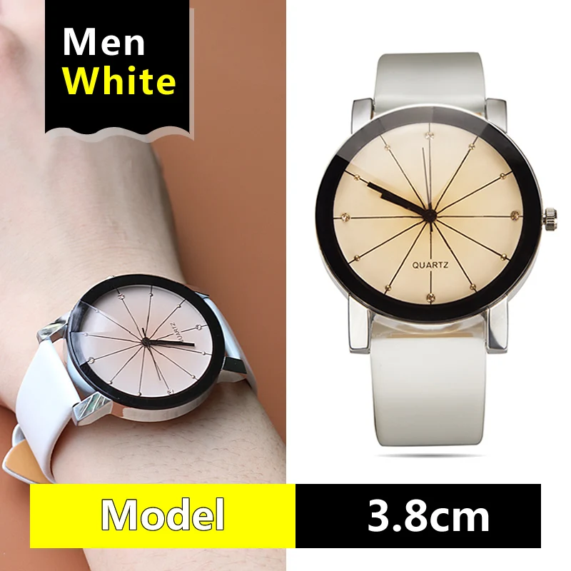 

Arrival men women's Dial Clock Leather bracelet WristWatch geometry sports Watch lover wristwatches